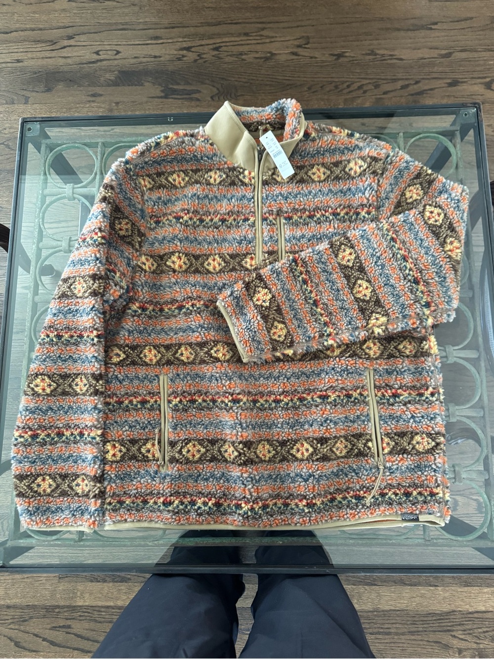 Men's Multicolor Patterned Half-Zip Sweater Pullover
